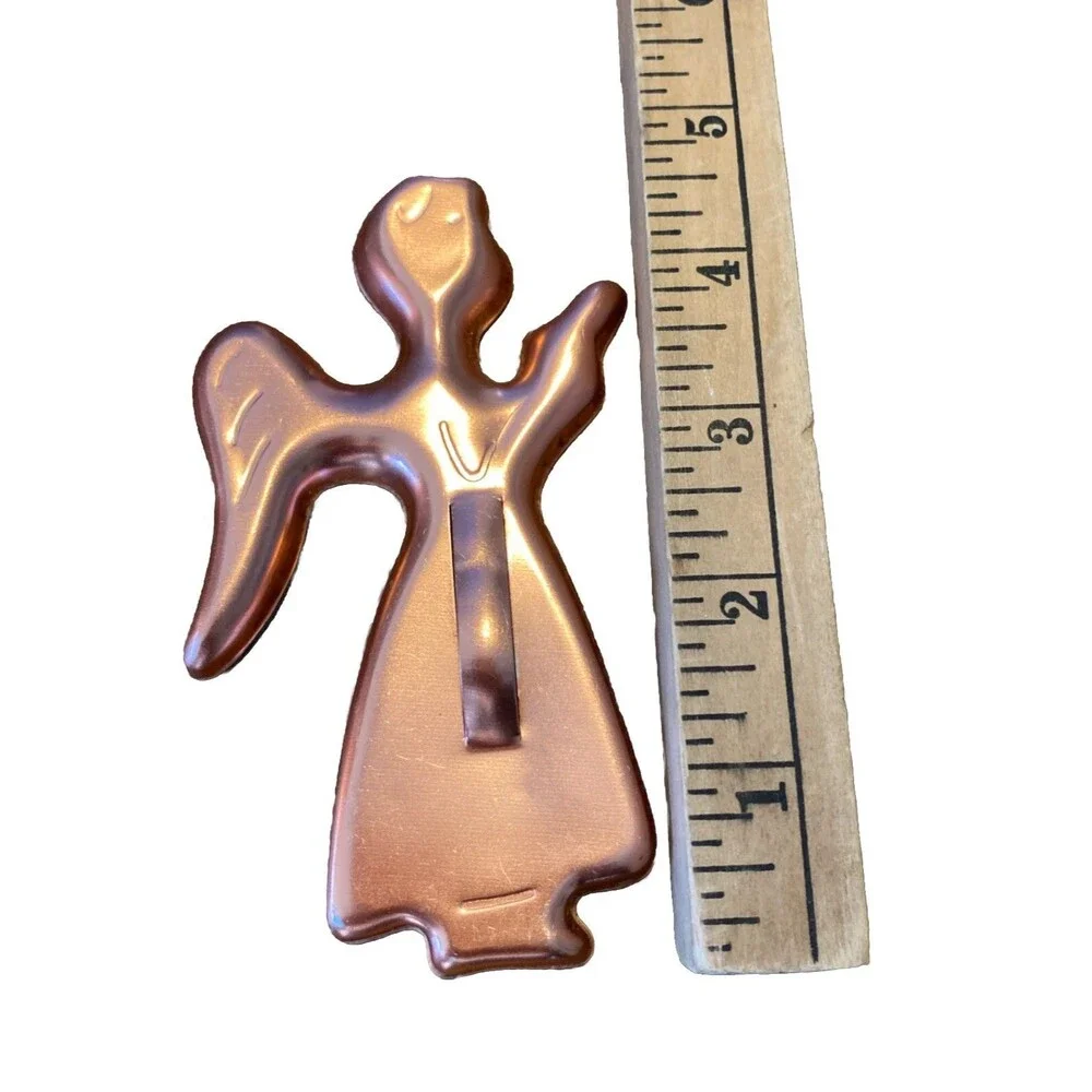 5 Copper Color Cookie Cutters W/ Handle Christmas Camel Angel Deer Snowman Lot